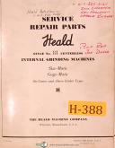 Heald-Heald No. 60, Cylinder Grinding, Parts List Manual-No. 60-02